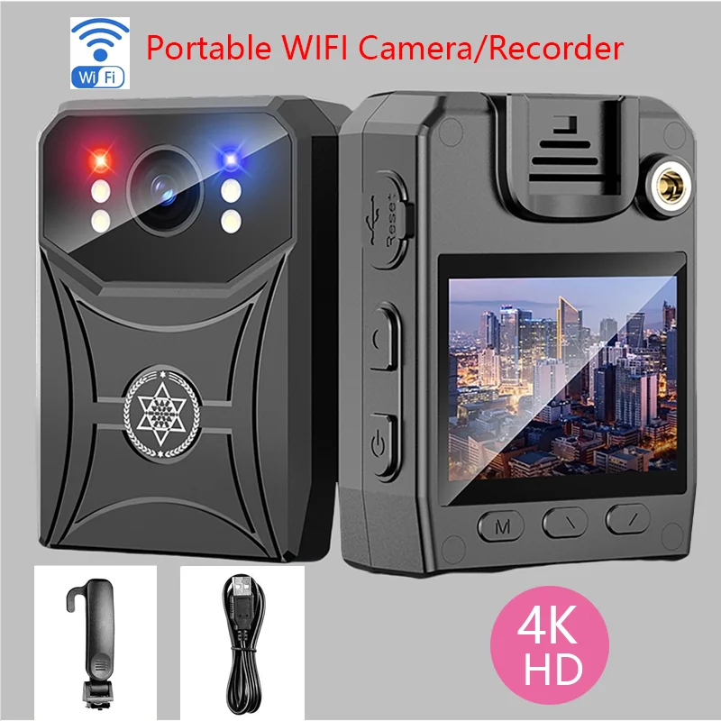 4K High Definition Camera WIFI Connection Infrared Night Vision Security Wearable Recording Instrument Portable for Police
4K High Definition Camera WIFI Connection Infrared Night Vision Security Wearable Recording Instrument Portable for Police