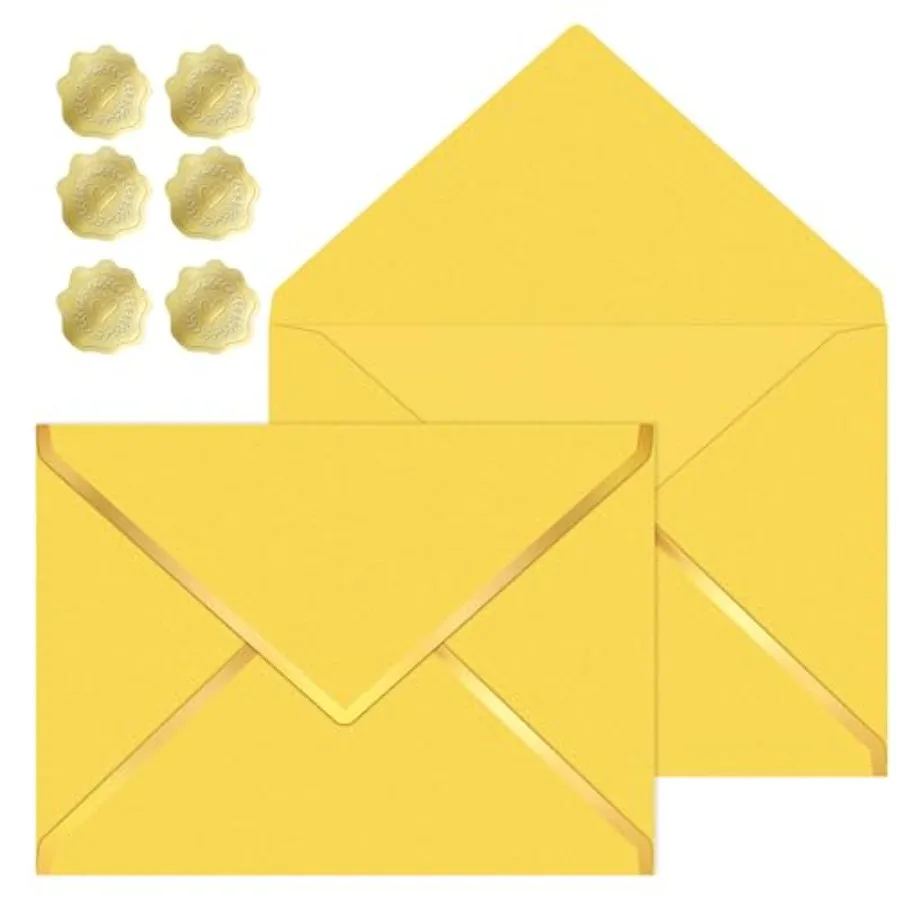 30 Pieces 5 x 7 Inch A7 Envelopes with V Flap Gold Foil Border, for Office, Business Envelopes Colo Envelopes for Gift Cards, M
30 Pieces 5 x 7 Inch A7 Envelopes with V Flap Gold Foil Border, for Office, Business Envelopes Colo Envelopes for Gift Cards, M