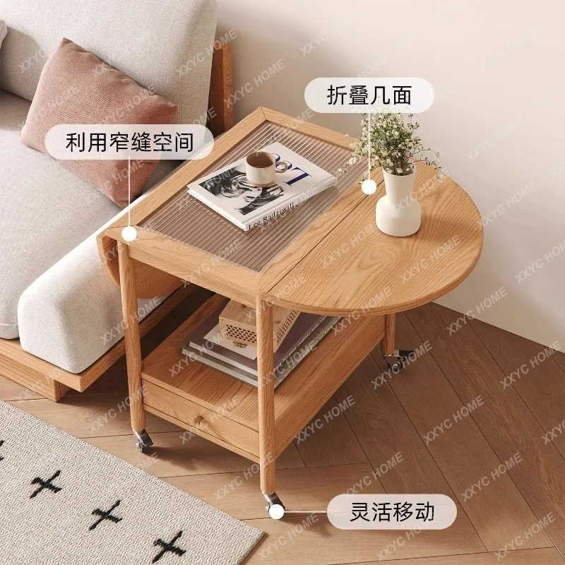 LModern simple mobile sofa side table with glass living room folding small side table
LModern simple mobile sofa side table with glass living room folding small side table