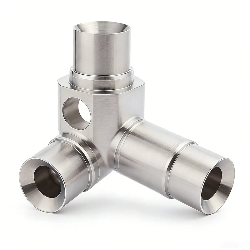 Professional Customized CNC Machining Parts Brushed Stainless Steel T-Joint Manifold | Custom CNC Machined Fluid Component
Professional Customized CNC Machining Parts Brushed Stainless Steel T-Joint Manifold | Custom CNC Machined Fluid Component