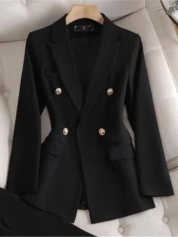 Bla Suit Jaet Women's Ele Casual Workwear Double Buttoned Top Profional High-End Feel Long Sve Cleanfit Sle
Bla Suit Jaet Women's Ele Casual Workwear Double Buttoned Top Profional High-End Feel Long Sve Cleanfit Sle