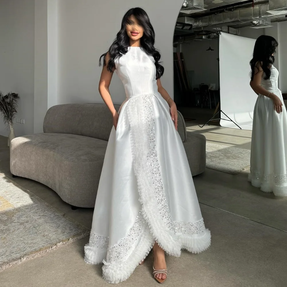 Customized Modern Style Elegant Charmeuse Ruched Rhinestone Sequined Beading A-line O-Neck Long Dresses Bespoke Occasion Dresses
Customized Modern Style Elegant Charmeuse Ruched Rhinestone Sequined Beading A-line O-Neck Long Dresses Bespoke Occasion Dresses
