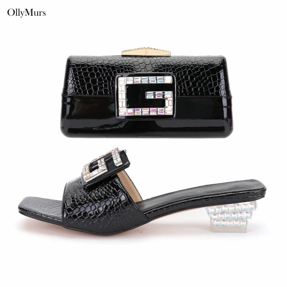 Africa Style Ladies Black Shoes And Bag Set Fashion Italian Rhinestone High Heels Woman Shoes And Bag Set For Wedding Party
Africa Style Ladies Black Shoes And Bag Set Fashion Italian Rhinestone High Heels Woman Shoes And Bag Set For Wedding Party