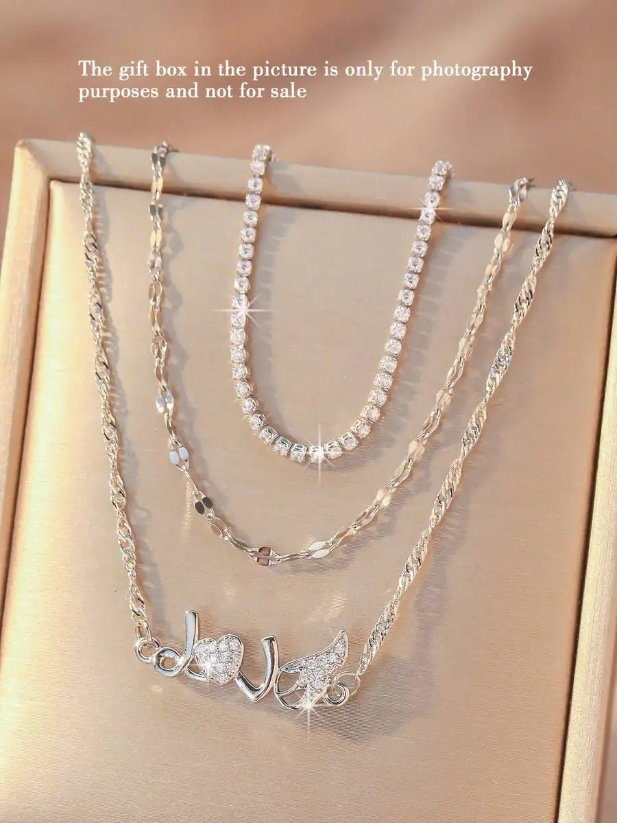 3pcs Set Elegant Fashion Cubic Zirconia Love Heart Butterfly Pendant Necklace For Women
3pcs Set Elegant Fashion Cubic Zirconia Love Heart Butterfly Pendant Necklace For Women