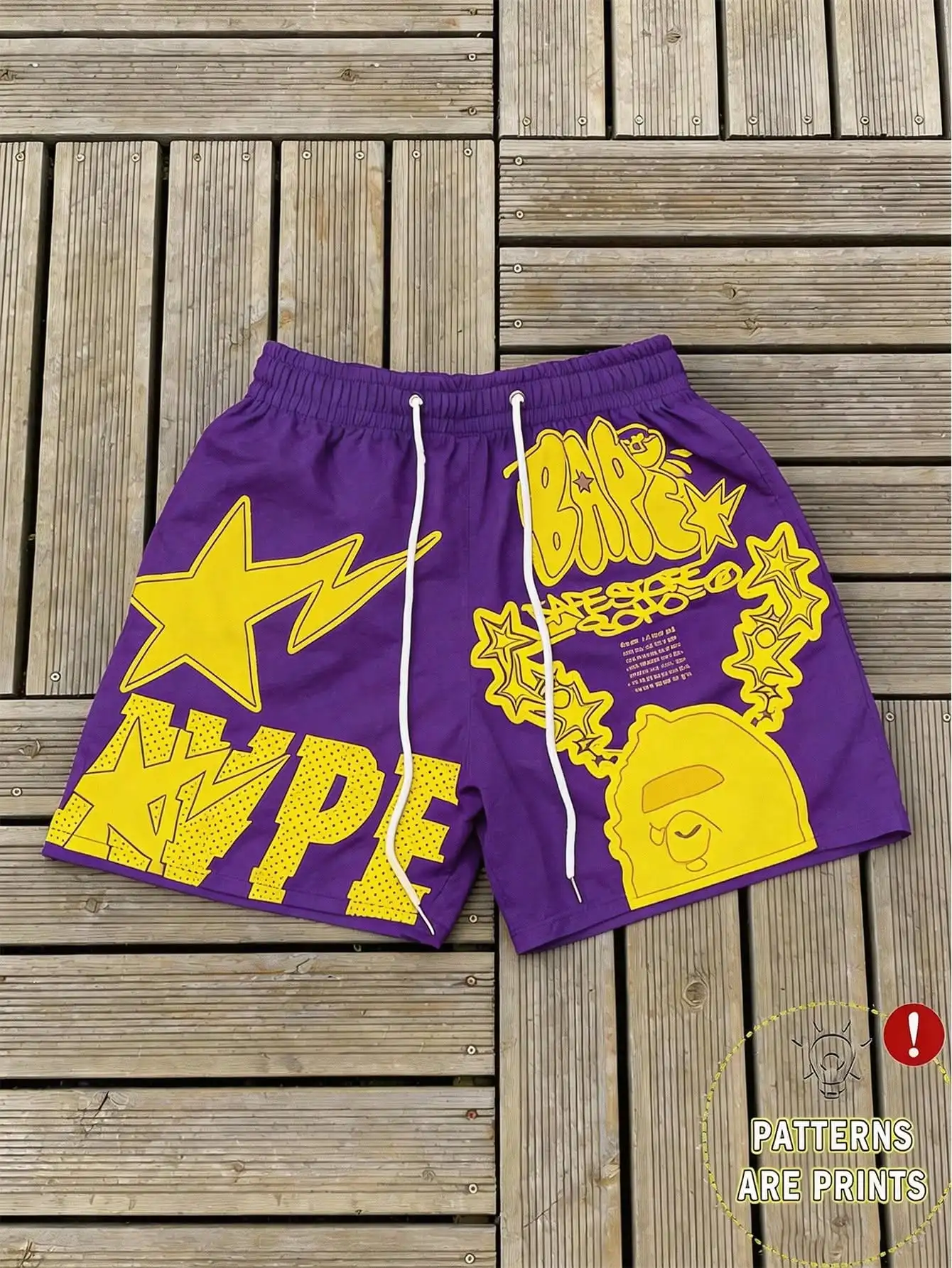 Purple Yellow Graphic Shorts Loose Summer Beach Hip Hop Unisex Casual Five Points Star Letter Streetwear Sports Short Pants
Purple Yellow Graphic Shorts Loose Summer Beach Hip Hop Unisex Casual Five Points Star Letter Streetwear Sports Short Pants