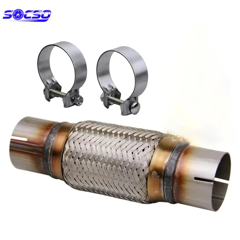 Universal Exhaust Flex Pipe Stainless Steel Flexible Bellows Coupling Connector Heavy Duty Muffler Connector Welded with Tube
Universal Exhaust Flex Pipe Stainless Steel Flexible Bellows Coupling Connector Heavy Duty Muffler Connector Welded with Tube