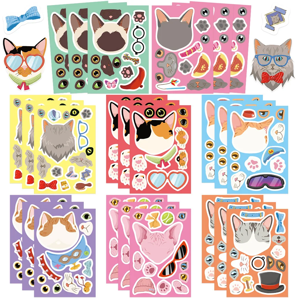 8/16Sheets Cat Head Puzzle Stickers Gifts Decoration Computer Waterproof Phone Guitar Skateboard Notebook Scrapbook DIY Decals
8/16Sheets Cat Head Puzzle Stickers Gifts Decoration Computer Waterproof Phone Guitar Skateboard Notebook Scrapbook DIY Decals