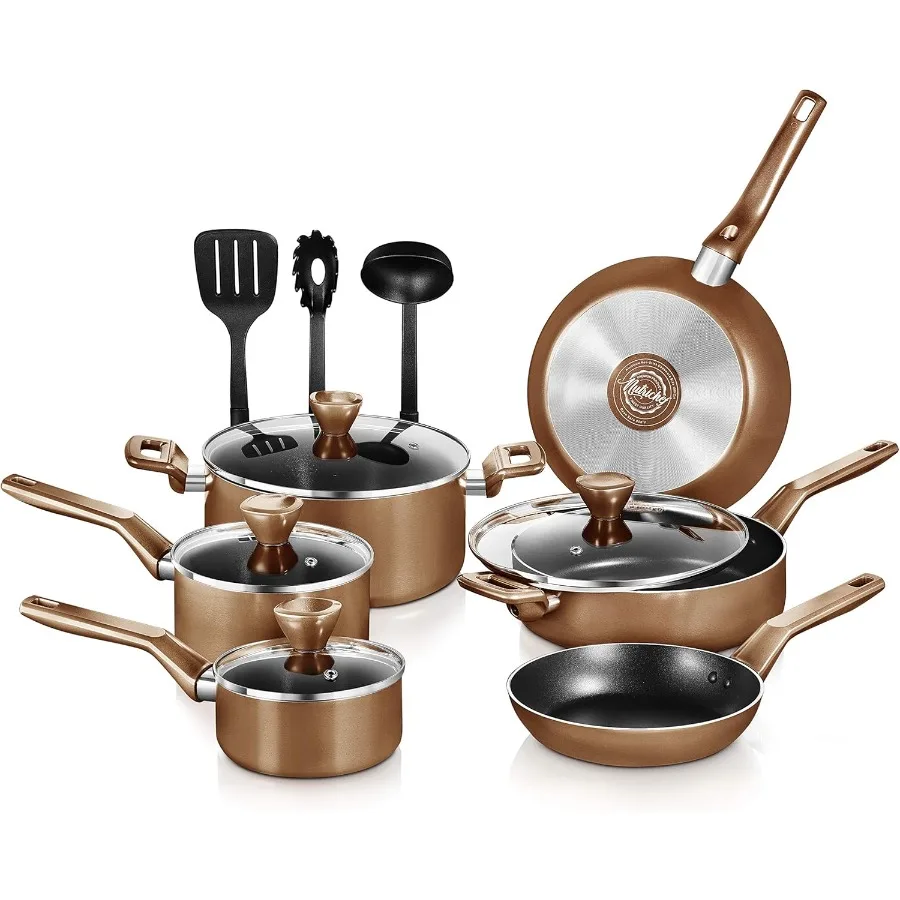 Stylish 13Piece NonStick Kitchen Cookware Set for Home Cooking Brown Color Durable and Easy to Clean Ideal for Daily Meal Prepa
Stylish 13Piece NonStick Kitchen Cookware Set for Home Cooking Brown Color Durable and Easy to Clean Ideal for Daily Meal Prepa