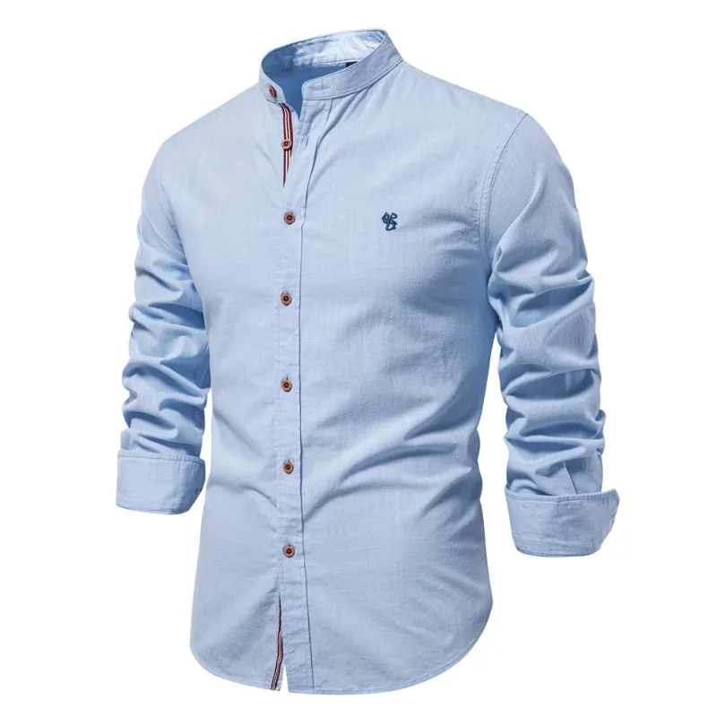 Cotton Social Shirt Men Solid Color Long Sleeve High Quality Brand Shirt for Men Spring Stand Casual Men's Shirts
Cotton Social Shirt Men Solid Color Long Sleeve High Quality Brand Shirt for Men Spring Stand Casual Men's Shirts