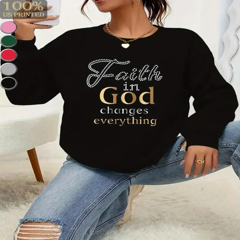 Осень-зима, женская одежда больших размеров, толстовка большого размера, женская вера в боге, дизайн с художественным текстом, длинный рукав, уличный стиль, комфорт
Осень-зима, женская одежда больших размеров, толстовка большого размера, женская вера в боге, дизайн с художественным текстом, длинный рукав, уличный стиль, комфорт