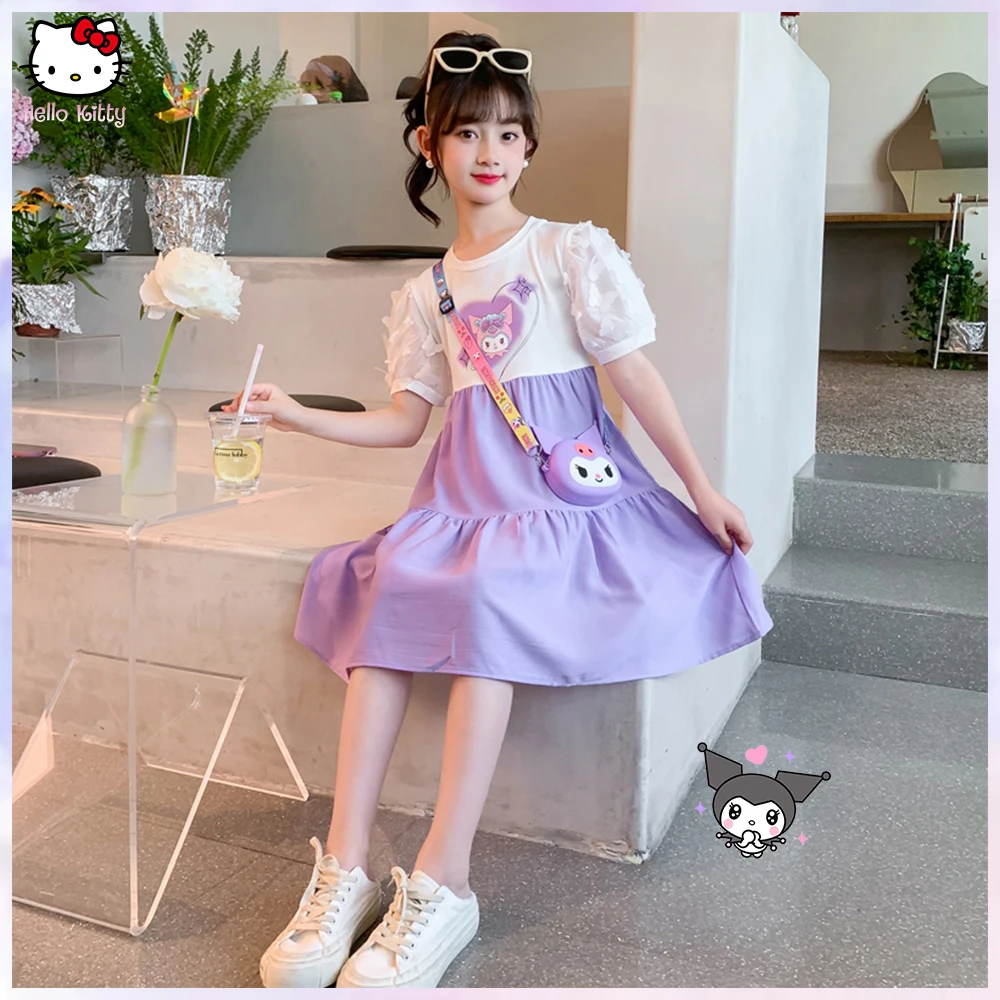 Cute Kuromi Children Girls Dress Anime Sanrios Kawaii Teen Summer New Fashion Sweet Student Puff Sleeve Short Sleeve Print Dress
Cute Kuromi Children Girls Dress Anime Sanrios Kawaii Teen Summer New Fashion Sweet Student Puff Sleeve Short Sleeve Print Dress