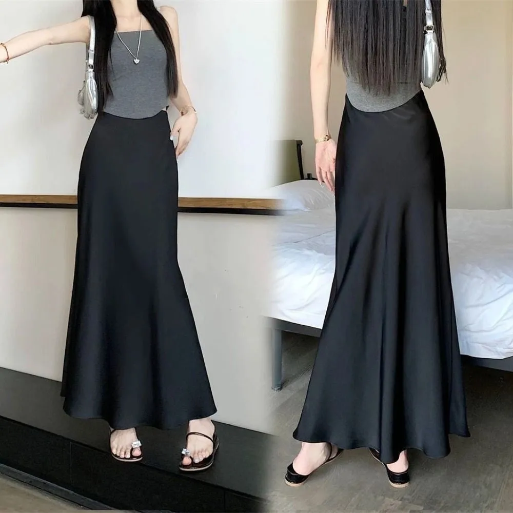 Basic Summer Satin Silk Long Skirt High Waist Slim Fit High Waisted Skirts Half Body Dress A Line Midi Skirt Spring Summer
Basic Summer Satin Silk Long Skirt High Waist Slim Fit High Waisted Skirts Half Body Dress A Line Midi Skirt Spring Summer