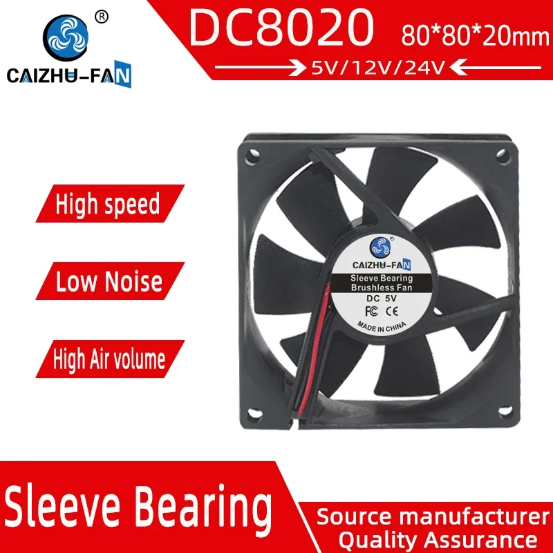 CAIZHU-FAN Новый DC8020 большой объем воздуха 80*80*5 v12v24v 20 мм инвертор питания шасси вентиляторы охлаждения постоянного тока
CAIZHU-FAN Новый DC8020 большой объем воздуха 80*80*5 v12v24v 20 мм инвертор питания шасси вентиляторы охлаждения постоянного тока