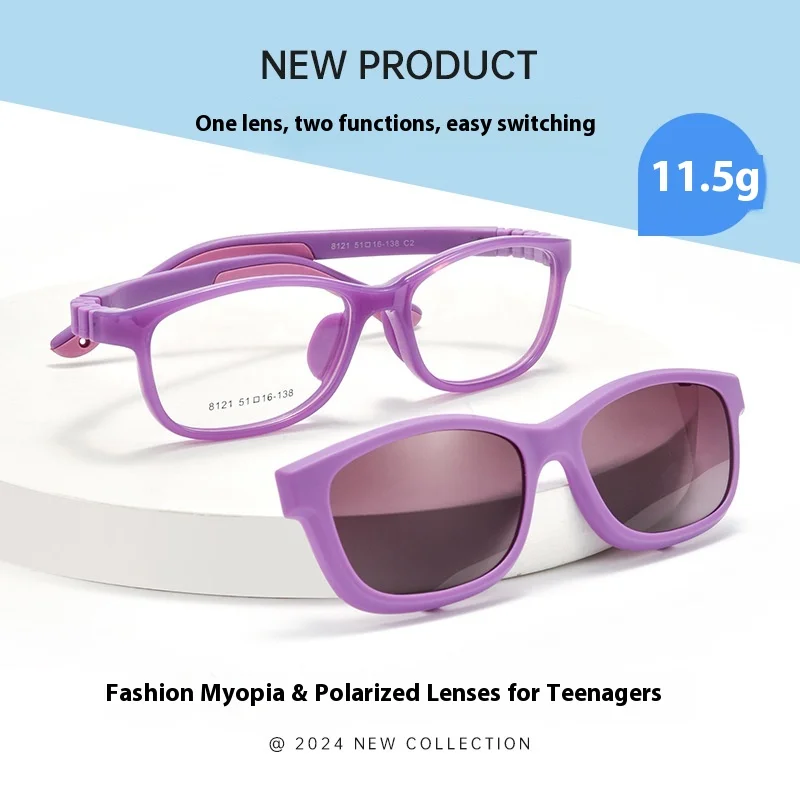 2 in 1Clip Myopia Optical Glasses Kids Polarized Flexible Children's Sun Glasses Anti-glare Uv400 Sunglasses for Student Oculos
2 in 1Clip Myopia Optical Glasses Kids Polarized Flexible Children's Sun Glasses Anti-glare Uv400 Sunglasses for Student Oculos