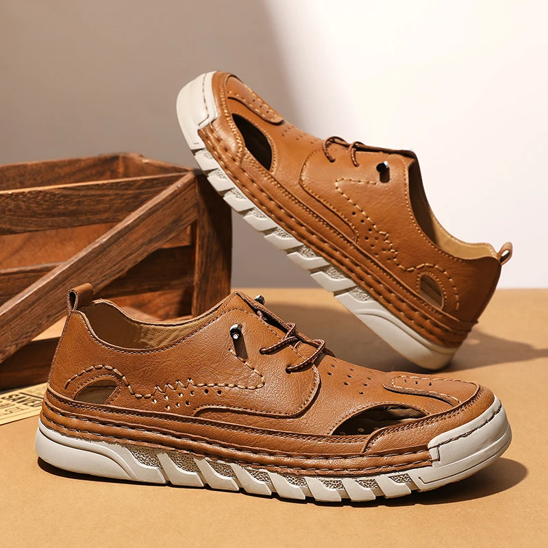 Summer Men's Sandals Breathable Mesh Upper Mens Casual Shoes Outdoor Men Leather Sandals for Men Beach Sandals Roman Mens Shoes
Summer Men's Sandals Breathable Mesh Upper Mens Casual Shoes Outdoor Men Leather Sandals for Men Beach Sandals Roman Mens Shoes
