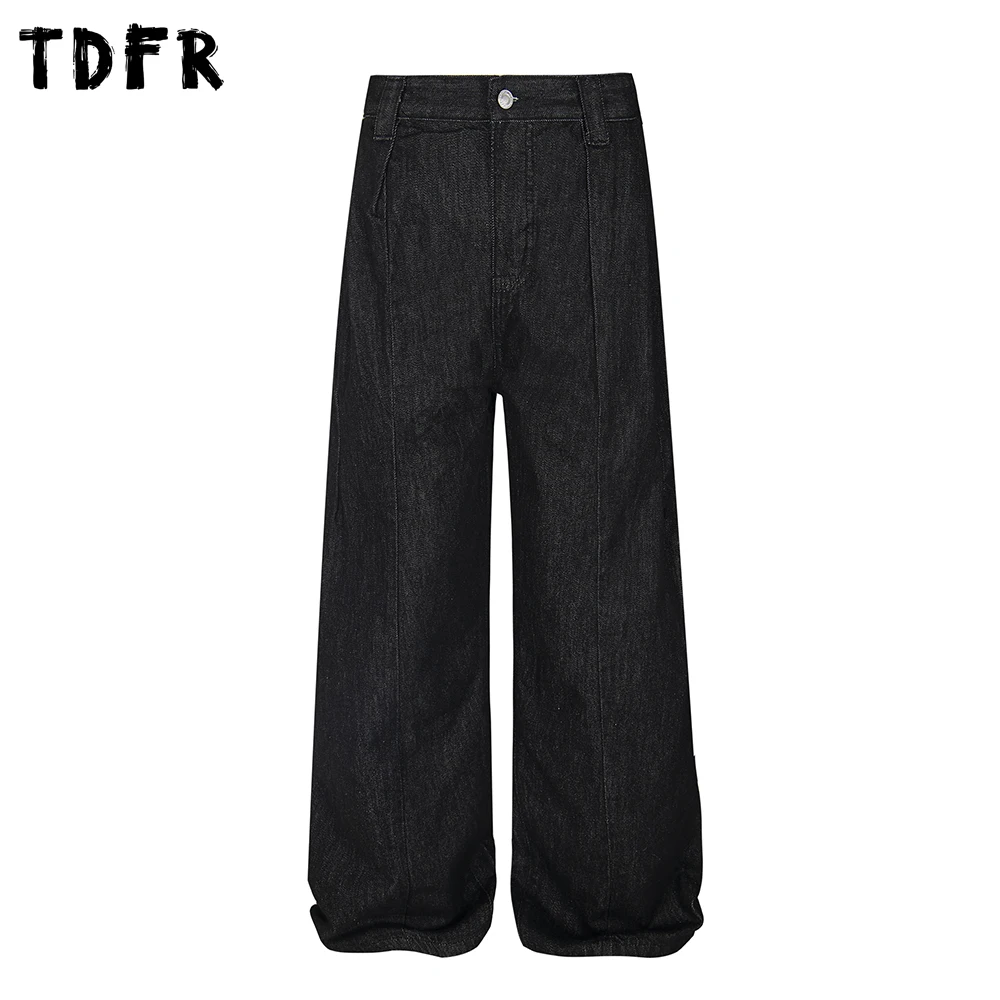 Pleated Dark Jeans Mens Pocket Retro Casual Streetwear Loose Wide Leg Denim Pants Men Trousers
Pleated Dark Jeans Mens Pocket Retro Casual Streetwear Loose Wide Leg Denim Pants Men Trousers