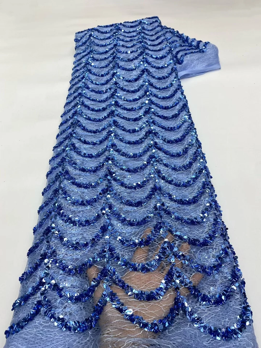 Luxury Beads Mesh Lace Fabrics SKY BLUE Lace Nigerian African Tulle 2026 French Tulle Beaded Net Lace for Women Evening Dress
Luxury Beads Mesh Lace Fabrics SKY BLUE Lace Nigerian African Tulle 2026 French Tulle Beaded Net Lace for Women Evening Dress