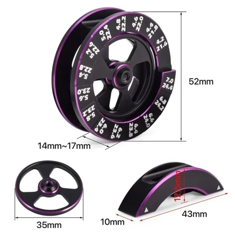 RC Car Gauge,Preofessional,Metal,Practical,Circular RC Measuring Tool Axle Height Measuring Ruler for 1:10 Scale RC Car Vehicles