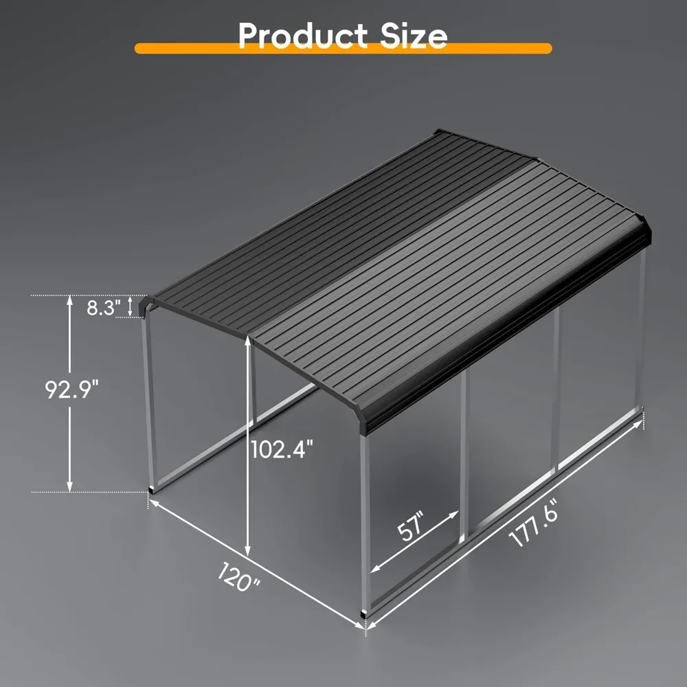 10x15 FT Heavy Duty Metal Carport Kit Galvanized Steel Roof & Frame Outdoor Car Canopy Enhanced Base Customizable Protection
10x15 FT Heavy Duty Metal Carport Kit Galvanized Steel Roof & Frame Outdoor Car Canopy Enhanced Base Customizable Protection