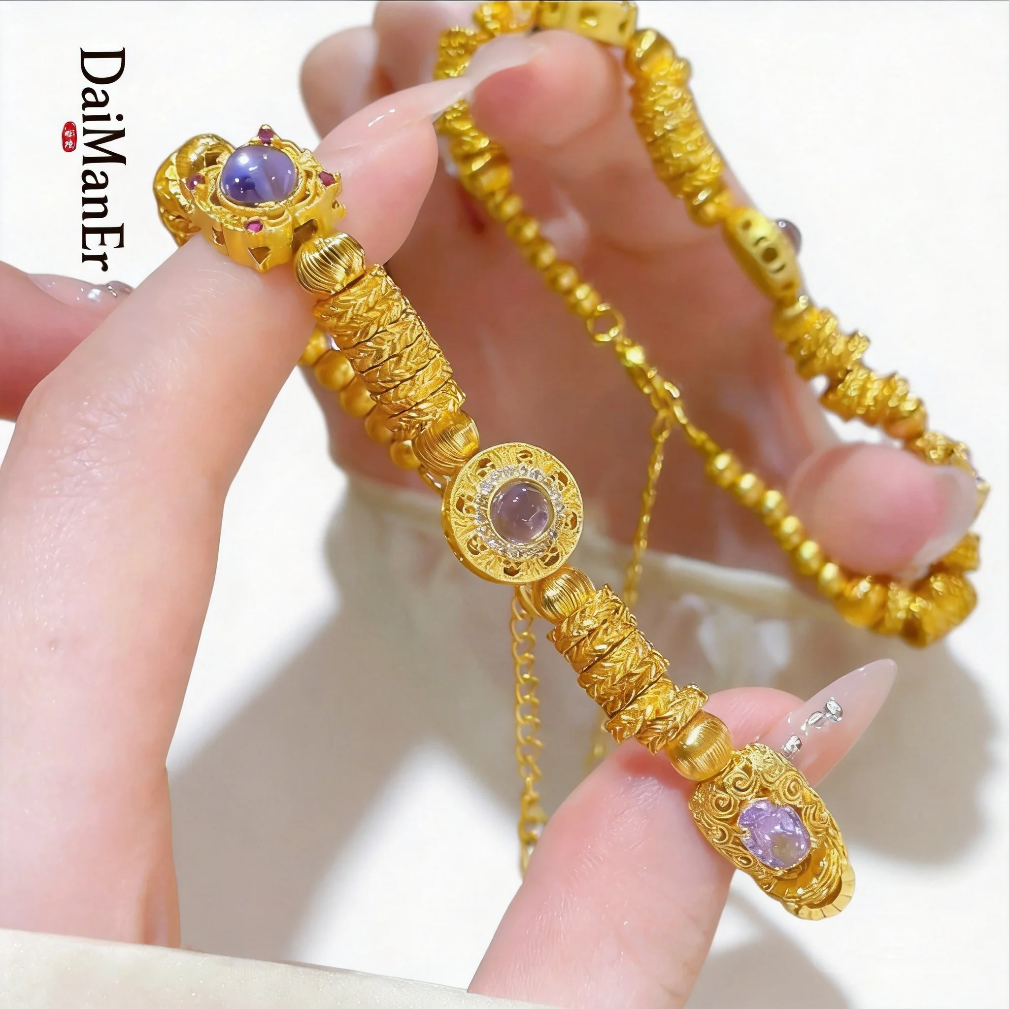 Chinese Style Auspicious Lucky Wealth Blessing Copper Gold Plated Bracelet For Women Purple Gem Inlaid Retro Exquisite Adjustabl
Chinese Style Auspicious Lucky Wealth Blessing Copper Gold Plated Bracelet For Women Purple Gem Inlaid Retro Exquisite Adjustabl
