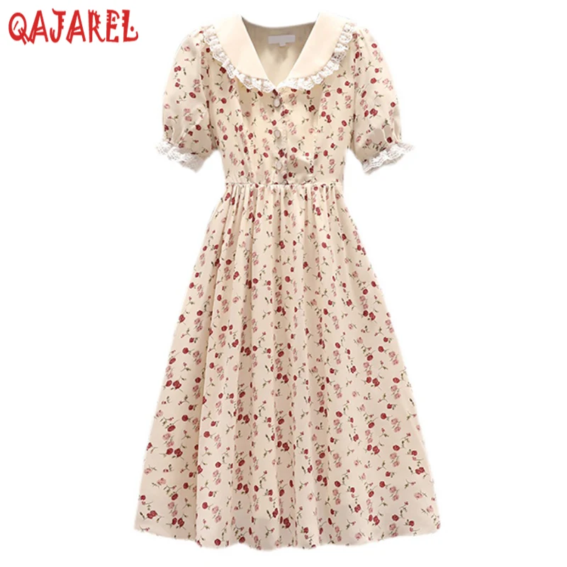2024 Floral Chiffon Lace Puff Sleeve Ruffled Collar Midi Dress Summer Fashion Light Beach Dress Women Boho Elegant Casual Dress
2024 Floral Chiffon Lace Puff Sleeve Ruffled Collar Midi Dress Summer Fashion Light Beach Dress Women Boho Elegant Casual Dress