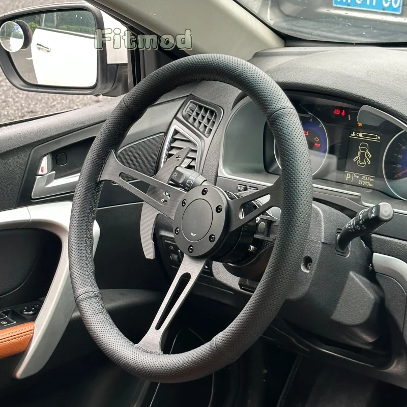 15-inch JDM Black Leather Sport Steering Wheel Classic Racing Steering Wheel 380mm Silver/Black Perforated PCD70MM
15-inch JDM Black Leather Sport Steering Wheel Classic Racing Steering Wheel 380mm Silver/Black Perforated PCD70MM