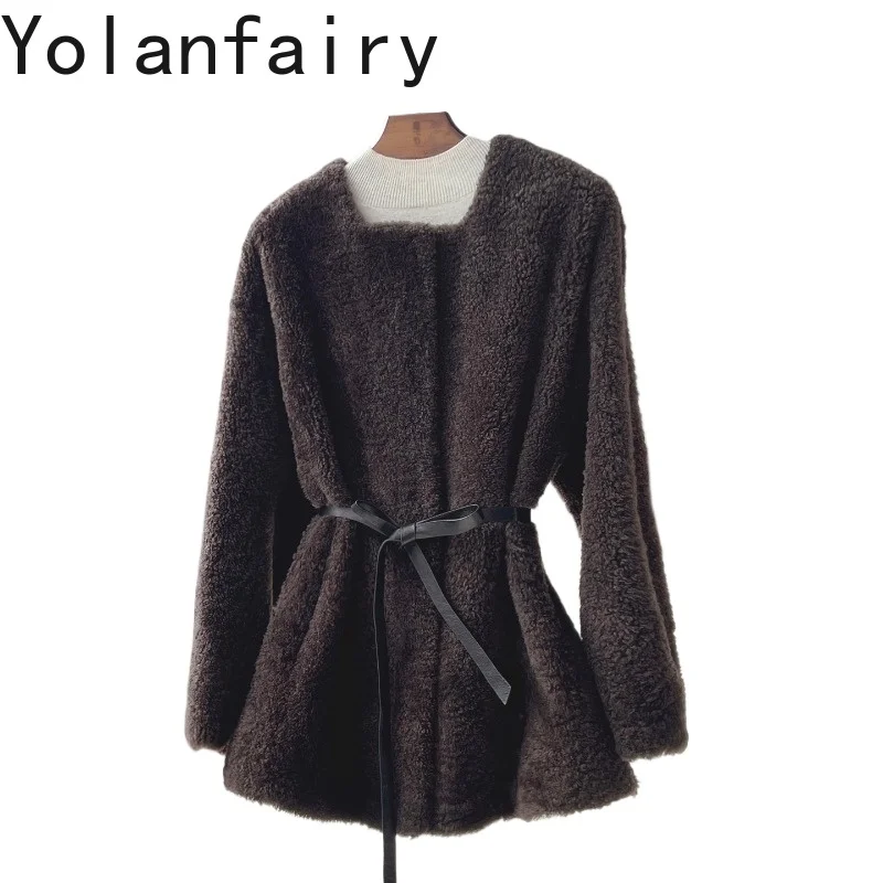 YOLANFAIRY Real Wool Natural Fur Coat Woman Winter Luxury Genuine Leather Fur Jacket Women Mid-length Elegant Fur Coats Lace-up
YOLANFAIRY Real Wool Natural Fur Coat Woman Winter Luxury Genuine Leather Fur Jacket Women Mid-length Elegant Fur Coats Lace-up
