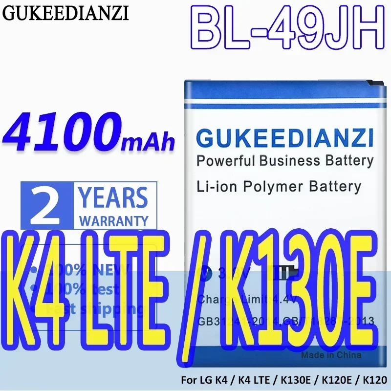 Аккумулятор GUKEEDIANZI большой емкости BL-49JH 4100 мАч для LG K4 LTE K130E K120E K120 K3 LS450 BL49JH, аккумуляторы для мобильных телефонов
Аккумулятор GUKEEDIANZI большой емкости BL-49JH 4100 мАч для LG K4 LTE K130E K120E K120 K3 LS450 BL49JH, аккумуляторы для мобильных телефонов
