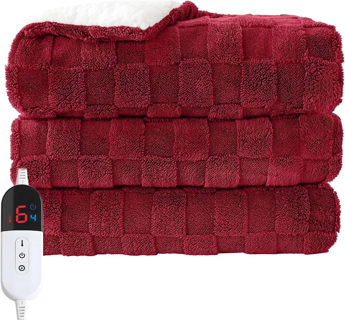 Electric Heated Throw Blanket, 50"x60", Fast Heating with 6 Levels & Auto Shut-Off, Red
Electric Heated Throw Blanket, 50"x60", Fast Heating with 6 Levels & Auto Shut-Off, Red