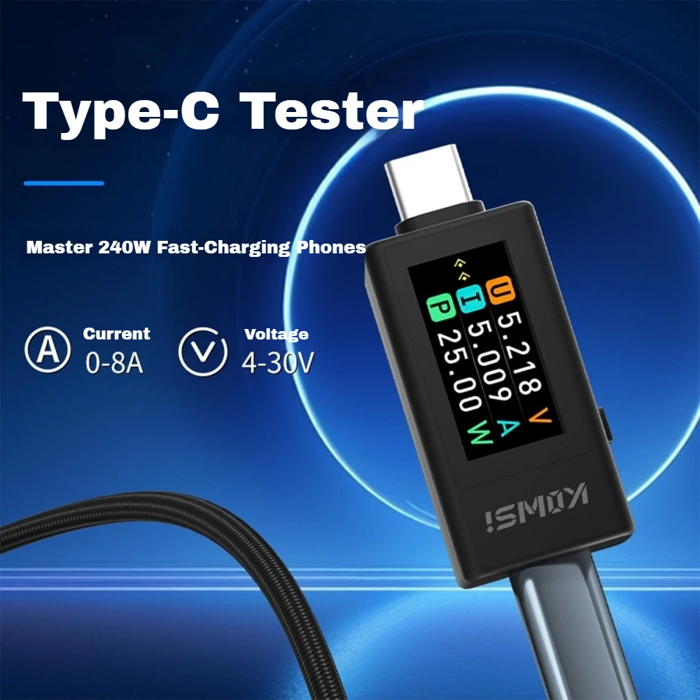 0.96 Inch TFT Display Type-C 4-30V 0-8A Current Voltage Monitor Fast Charging Voltage Ammeter Power Meter with Power Off Storage
0.96 Inch TFT Display Type-C 4-30V 0-8A Current Voltage Monitor Fast Charging Voltage Ammeter Power Meter with Power Off Storage