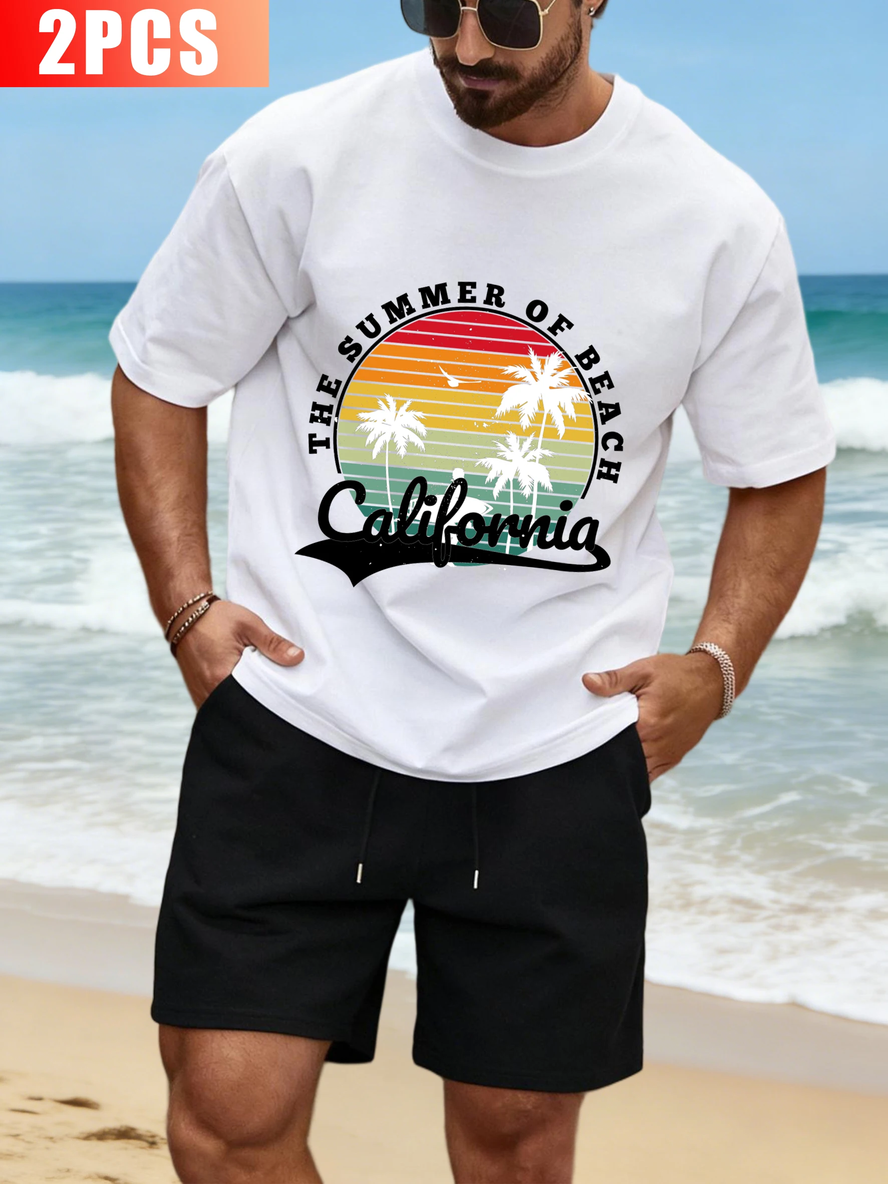 The Summer Of Beach California Men T-Shirt Suit Soft Cotton Fashion O-Neck Tee Drawstring Shorts Unisex Loose Summer Streetset
The Summer Of Beach California Men T-Shirt Suit Soft Cotton Fashion O-Neck Tee Drawstring Shorts Unisex Loose Summer Streetset