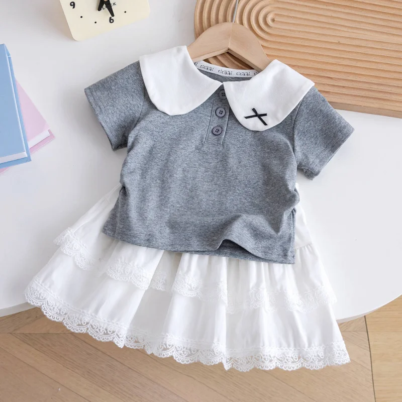 KXKM-Girls' Summer Academy Style Princess Baby Cute Short SleeveTTrendy Shirt Set25New Lace Trim Short Skirt
KXKM-Girls' Summer Academy Style Princess Baby Cute Short SleeveTTrendy Shirt Set25New Lace Trim Short Skirt
