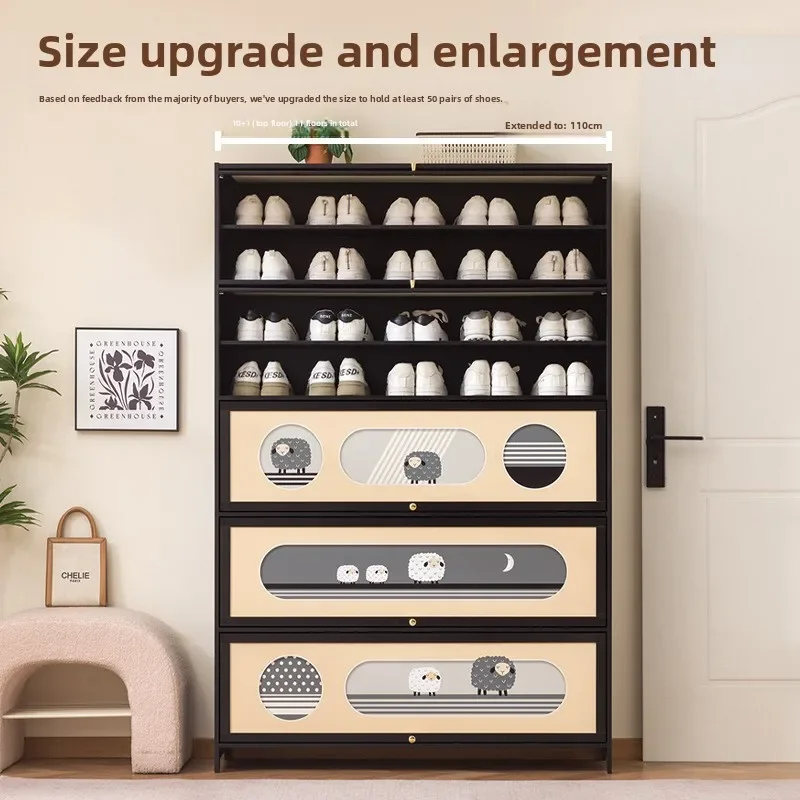 Multi-functional Multi-layer shoe rack artifact outside the door of the household, large shoe cabinet.
Multi-functional Multi-layer shoe rack artifact outside the door of the household, large shoe cabinet.