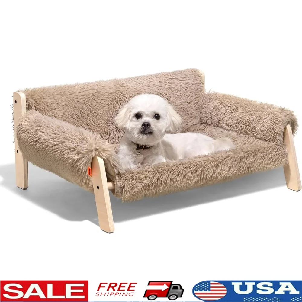Wooden Elevated Cat Bed Sofa Indoor Pet Couch Removable Mattress Cover Easy Assembly Stable Design Cats and Kittens 
Wooden Elevated Cat Bed Sofa Indoor Pet Couch Removable Mattress Cover Easy Assembly Stable Design Cats and Kittens