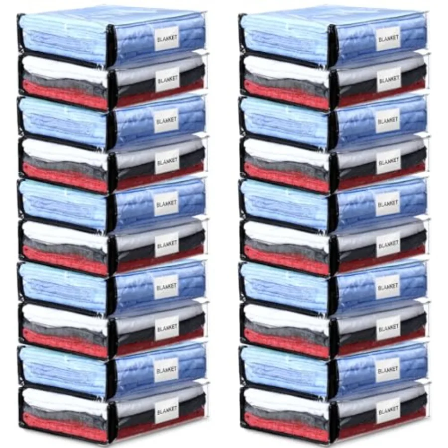20 Pcs Clear Zippered Storage Bags for Sheet Plastic Sweater Bag with Handle and Label Pocket Vinyl Stackable Closet Organizer
20 Pcs Clear Zippered Storage Bags for Sheet Plastic Sweater Bag with Handle and Label Pocket Vinyl Stackable Closet Organizer