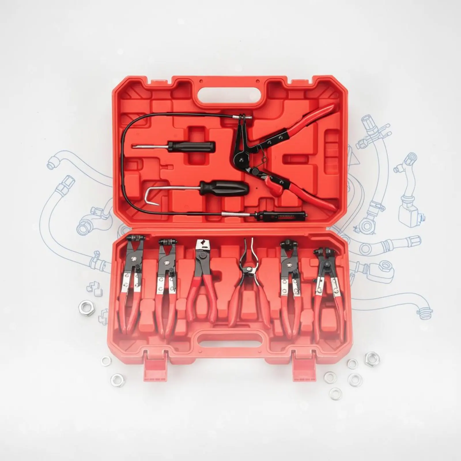 9 Pieces Automotive Hose Clamp Remover Set Sturdy Duty Automotive Hose Clamp Removal Tool Kit Mechanic Gear for Garage
9 Pieces Automotive Hose Clamp Remover Set Sturdy Duty Automotive Hose Clamp Removal Tool Kit Mechanic Gear for Garage