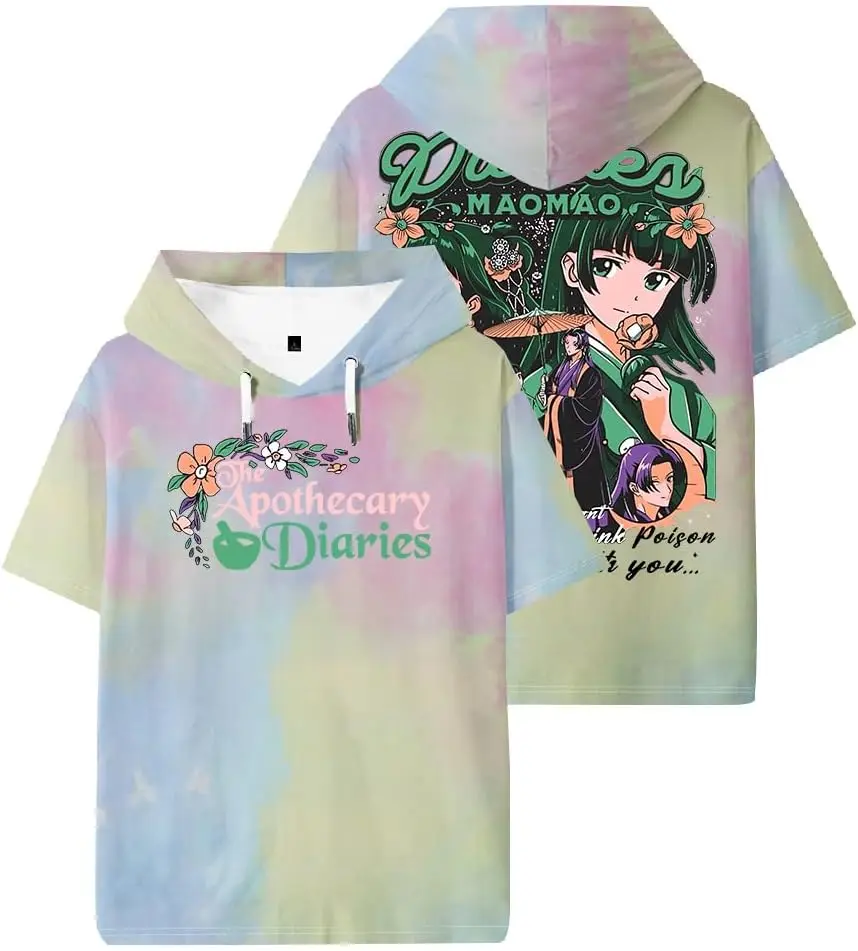 Anime The Apothecary Diaries Maomao Hooded T-Shirt Short Sleeve Streetwear Men Women Outdoor Sportwear Tops
Anime The Apothecary Diaries Maomao Hooded T-Shirt Short Sleeve Streetwear Men Women Outdoor Sportwear Tops