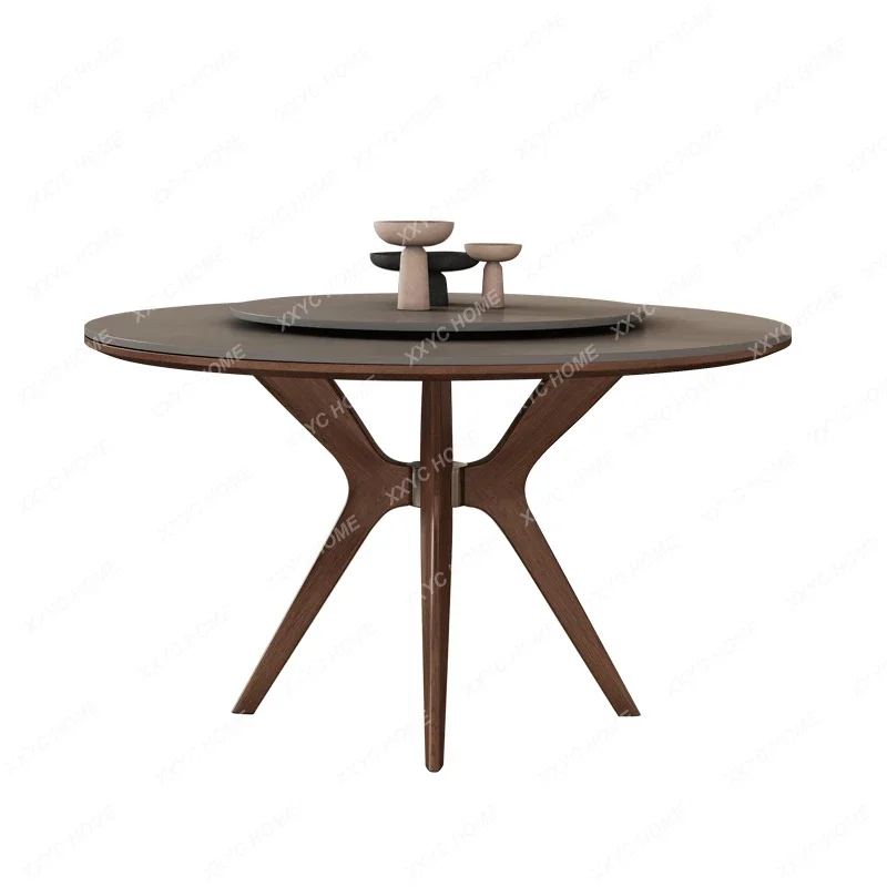 Round table home minimalist dining table, chair, stone slab with turntable round table
Round table home minimalist dining table, chair, stone slab with turntable round table
