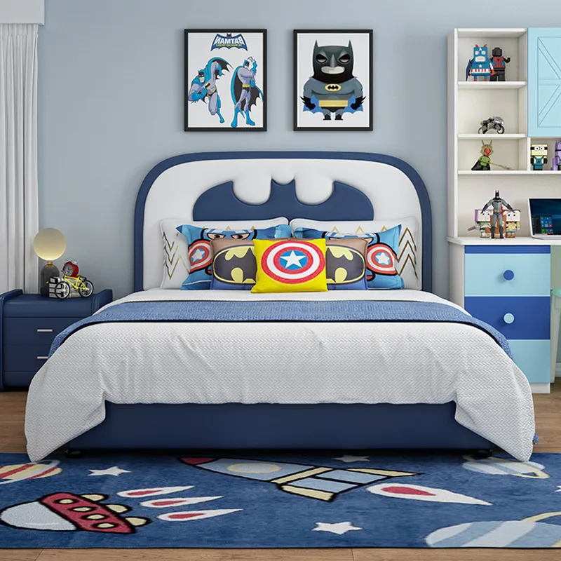 Modern Kids' Bedroom Furniture Set Reclining Massage Double Bed Frame Upholstered Headboard Blue Wooden Boy Bed Storage Cartoon
Modern Kids' Bedroom Furniture Set Reclining Massage Double Bed Frame Upholstered Headboard Blue Wooden Boy Bed Storage Cartoon