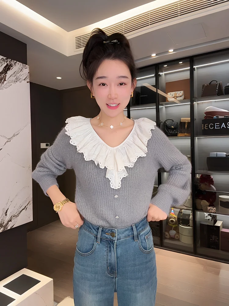 Вязаный кардиган OUDOEE с длинными рукавами, V-образным вырезом и воротником-стойкой, женский, модный, весенний, новый, мягкий, из полиэфирного волокна
Вязаный кардиган OUDOEE с длинными рукавами, V-образным вырезом и воротником-стойкой, женский, модный, весенний, новый, мягкий, из полиэфирного волокна