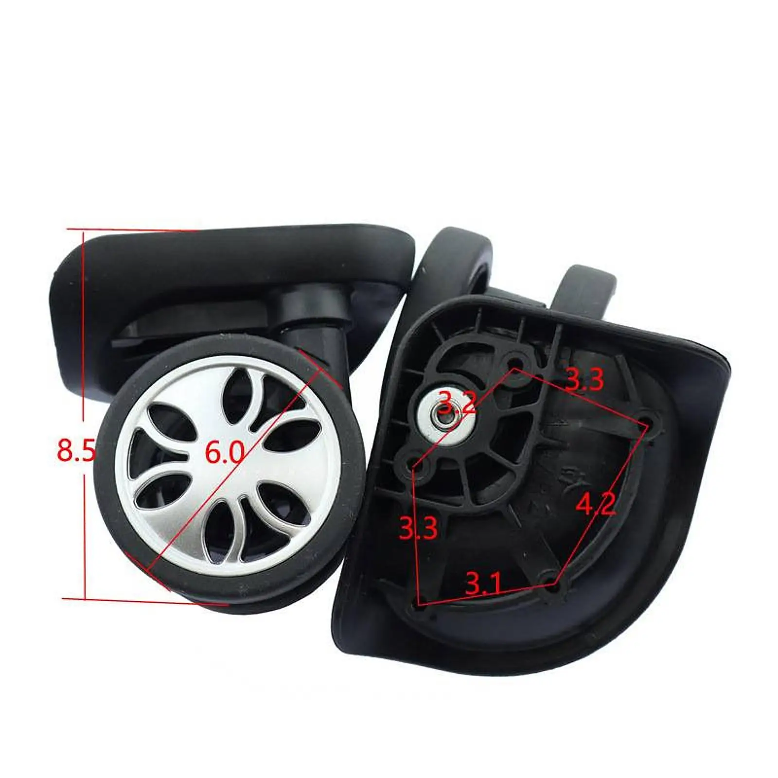 1 Pair Luggage Wheels Silent Rolling Durability Wear Resistant Replacement Double Row Casters
1 Pair Luggage Wheels Silent Rolling Durability Wear Resistant Replacement Double Row Casters