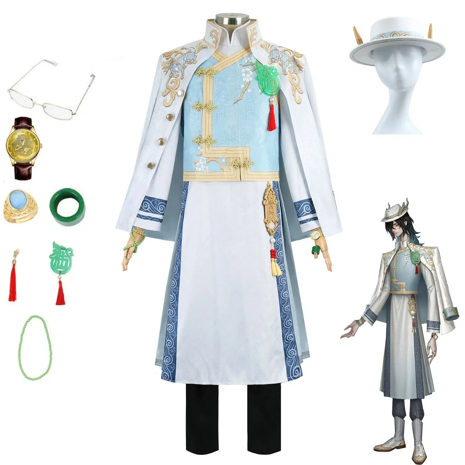 Anime Game Identity Ⅴ White Black Guard Wu Chang Cosplay Costumes Man Unisex Chinese Style Uniform Halloween Role Play Outfit
Anime Game Identity Ⅴ White Black Guard Wu Chang Cosplay Costumes Man Unisex Chinese Style Uniform Halloween Role Play Outfit