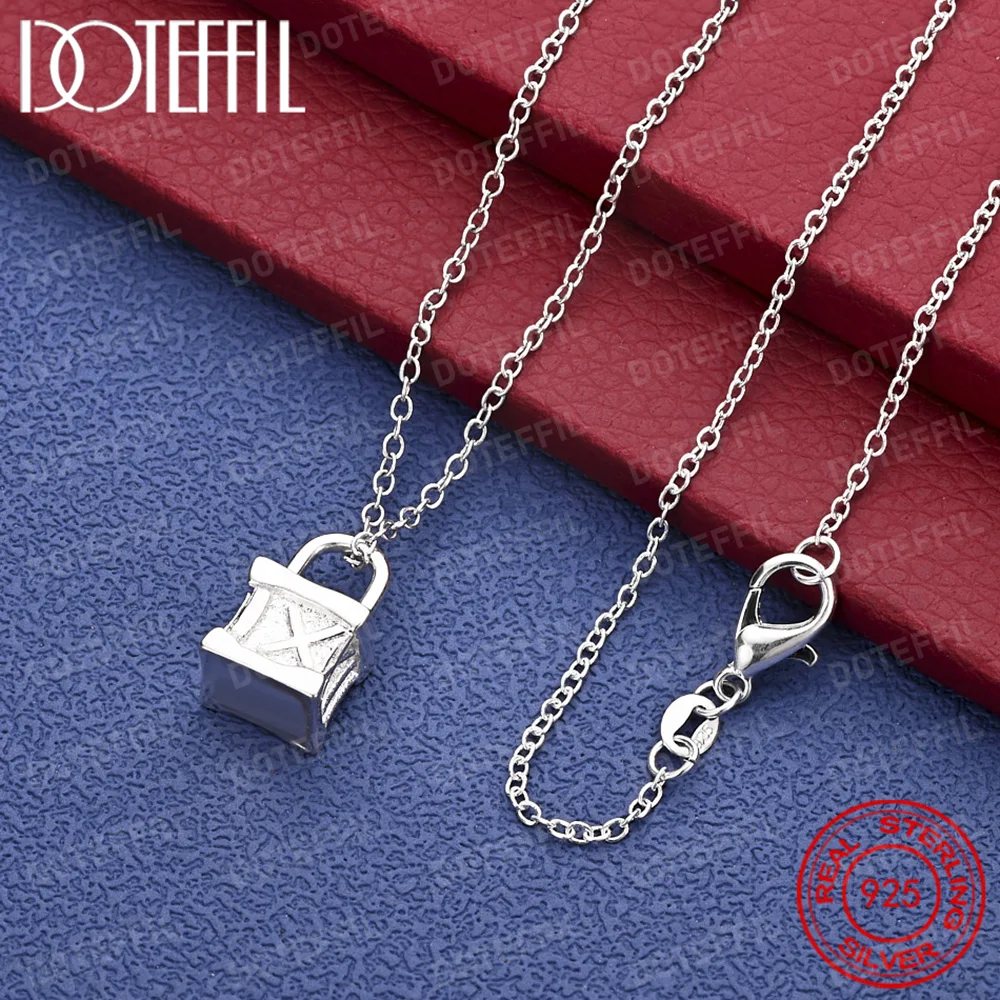 Ожерелье с подвеской из стерлингового серебра 925 пробы с нежным квадратным замком для женщин, стильный подарок на свадьбу, аксессуар
Ожерелье с подвеской из стерлингового серебра 925 пробы с нежным квадратным замком для женщин, стильный подарок на свадьбу, аксессуар
