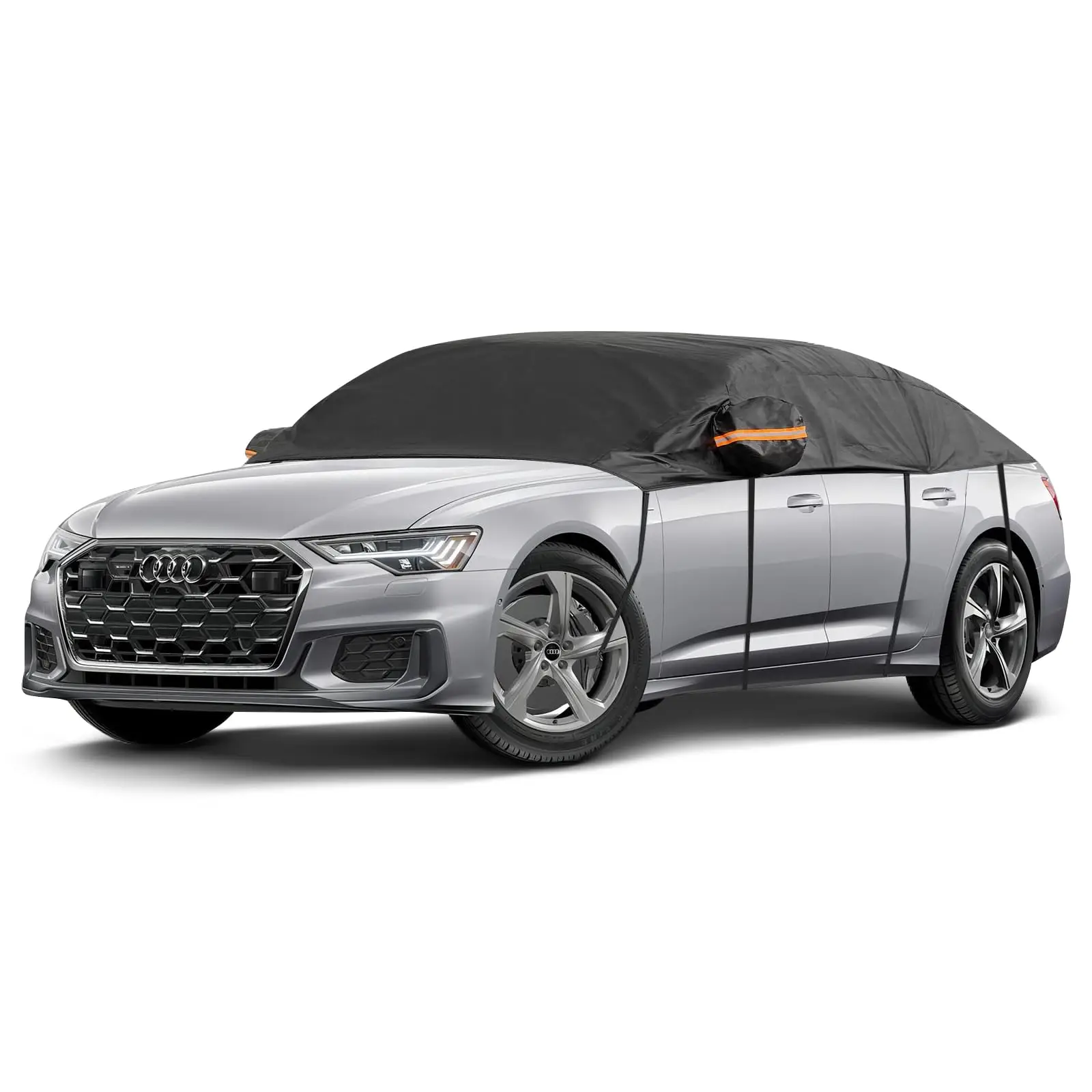 Half Car Cover For Sedan With Sunroof, Waterproof All-Season Protection Featuring Reflective Stripes, Fits 178-200 Inch Vehicles
Half Car Cover For Sedan With Sunroof, Waterproof All-Season Protection Featuring Reflective Stripes, Fits 178-200 Inch Vehicles