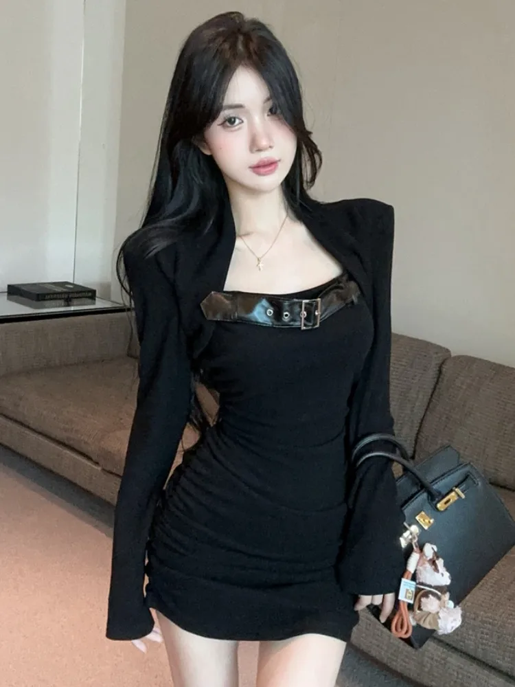 Fashionable Sexy Square Neck Short Slimming Long Sleeve Wrap around Waist Dress Casual Korean Style Bustling Online Sales
Fashionable Sexy Square Neck Short Slimming Long Sleeve Wrap around Waist Dress Casual Korean Style Bustling Online Sales