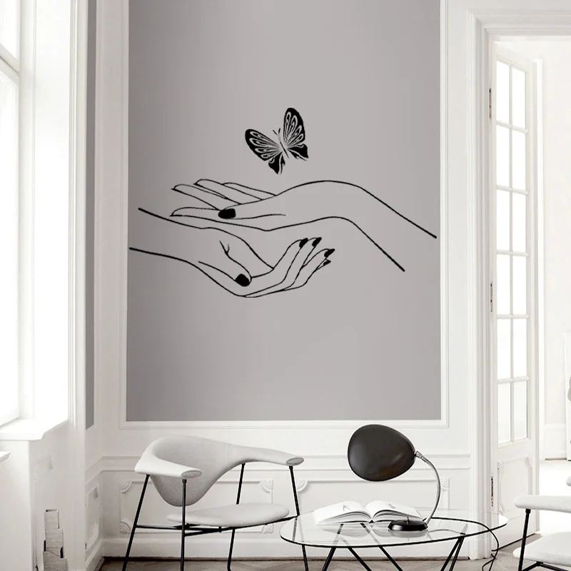 Nail Salon Beauty Salon Wall Sticker Vinyl Butterfly Hands Interior Decoration Makeup Shop Window Decals Removable Murals F775
Nail Salon Beauty Salon Wall Sticker Vinyl Butterfly Hands Interior Decoration Makeup Shop Window Decals Removable Murals F775