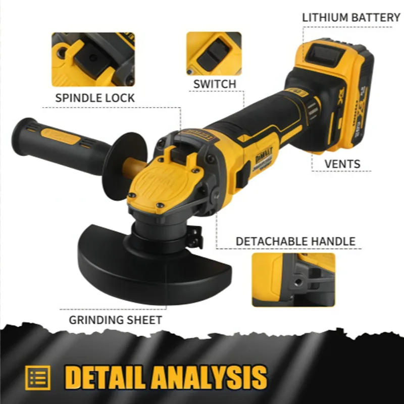 DeWALT DCG409 20V 125mm Brushless FLEXVOLT ADVANTAGE Angle Grinder with Slide Switch for Polishing Cutting Rotary Tool
DeWALT DCG409 20V 125mm Brushless FLEXVOLT ADVANTAGE Angle Grinder with Slide Switch for Polishing Cutting Rotary Tool