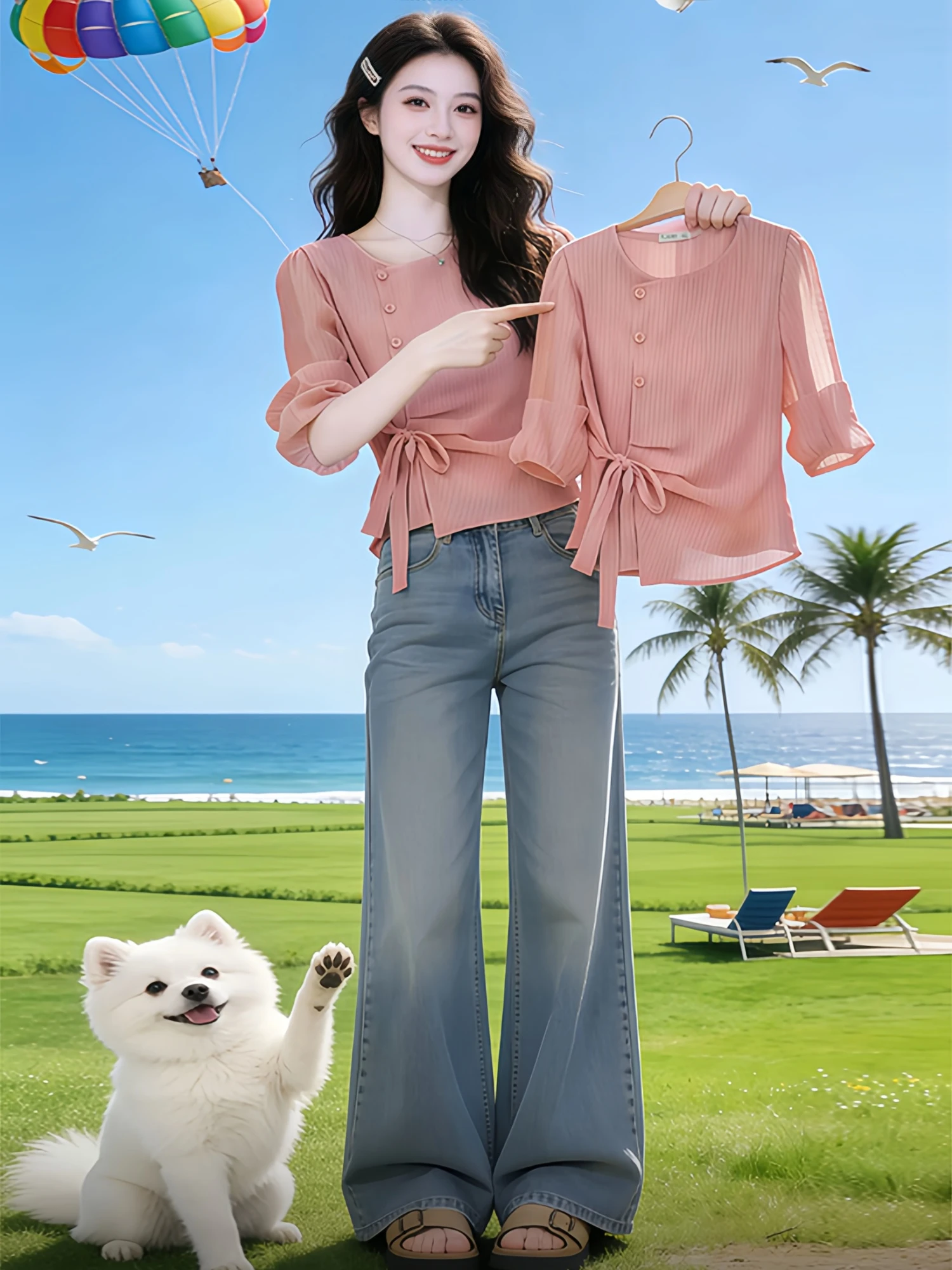 Chic Short Bubble Sleeve Shirt Women's Summer New Style Slimming Cover up Top Korean Style Loose Fit Regular Sleeve Long Shirt
Chic Short Bubble Sleeve Shirt Women's Summer New Style Slimming Cover up Top Korean Style Loose Fit Regular Sleeve Long Shirt