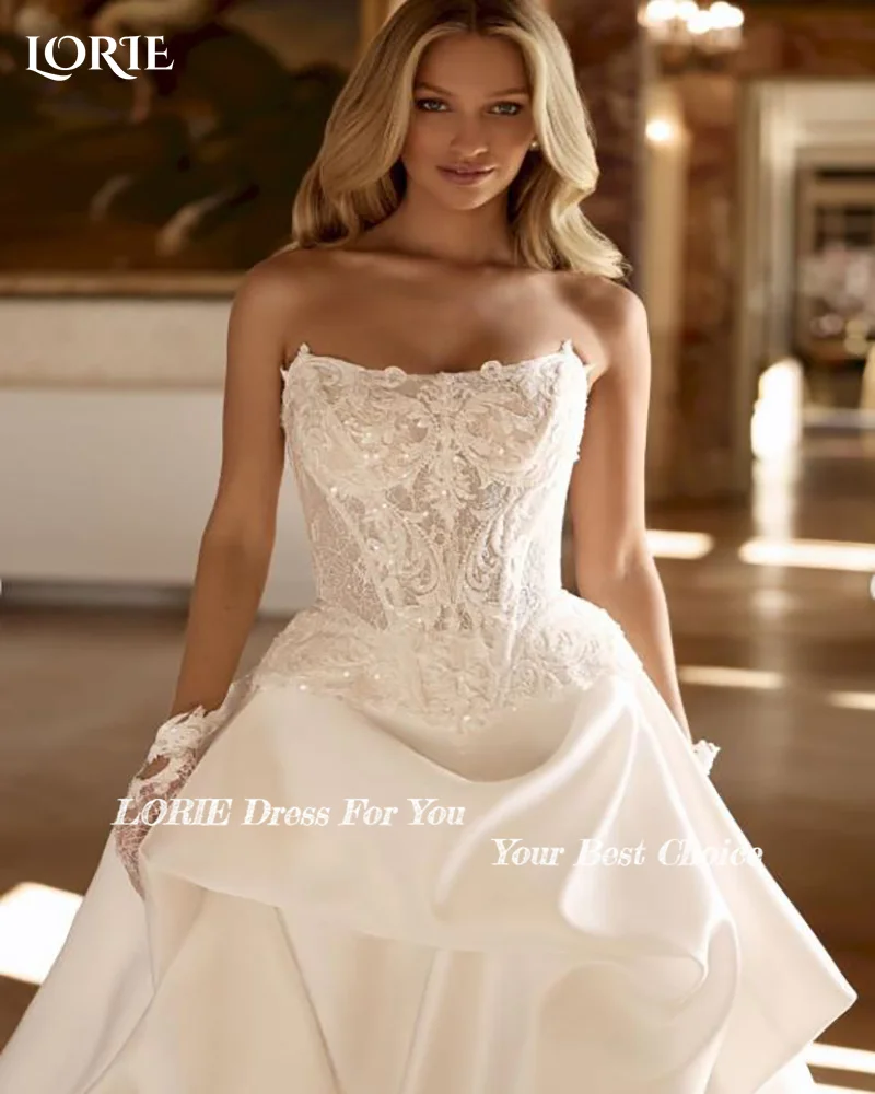LORIE Vintage 3D Flower Wedding Dresses Applique Puff Strapless A-Line Backless Boho Bridal Gown Customized Party Dresses 2026
LORIE Vintage 3D Flower Wedding Dresses Applique Puff Strapless A-Line Backless Boho Bridal Gown Customized Party Dresses 2026