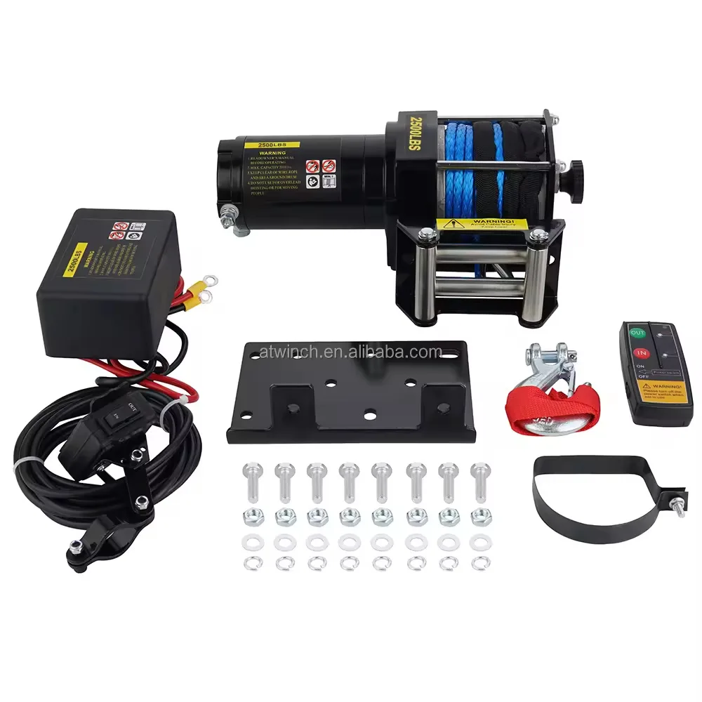 The manufacturer produces miniature electric nylon rope winches, including 2500-pound winches for off-road vehicles.
The manufacturer produces miniature electric nylon rope winches, including 2500-pound winches for off-road vehicles.